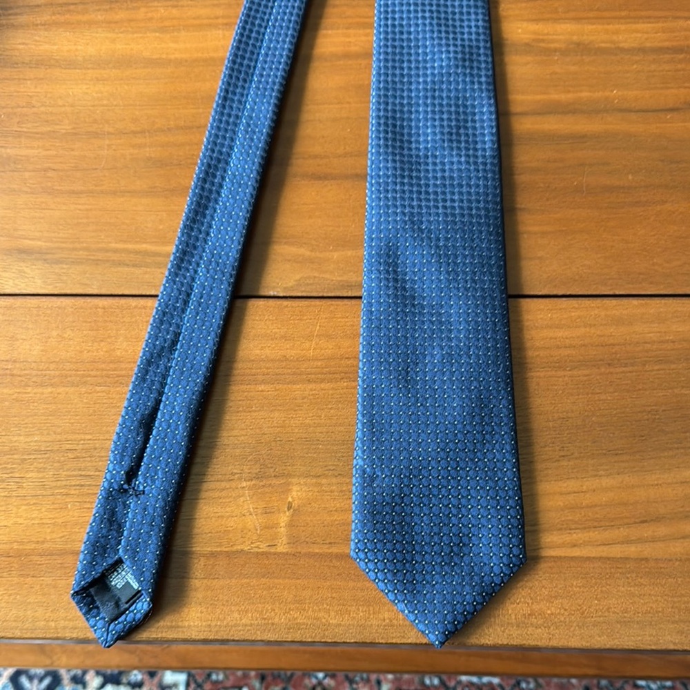 Armani Collezioni Blue Geometric Silk Tie